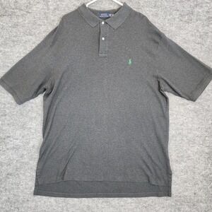 Polo Ralph Lauren Shirt Mens 2XLT (Tall) Gray Green Logo Polo Classic Fit Casual